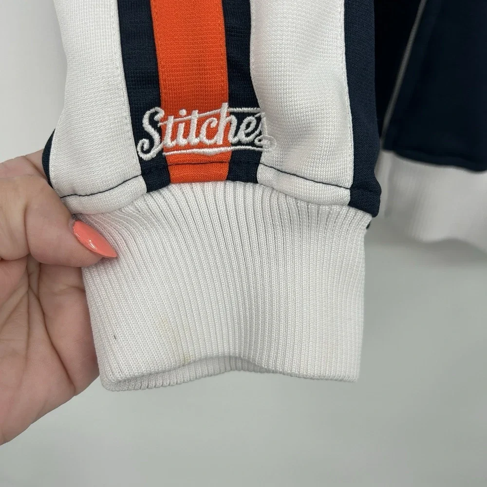 Stitches Mens Detroit  Full Zip Track Jacket Size L Tigers Navy‎ Orange White